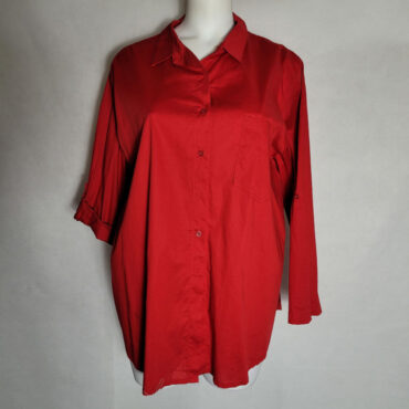 chemise femme ample et fluide en coton rouge