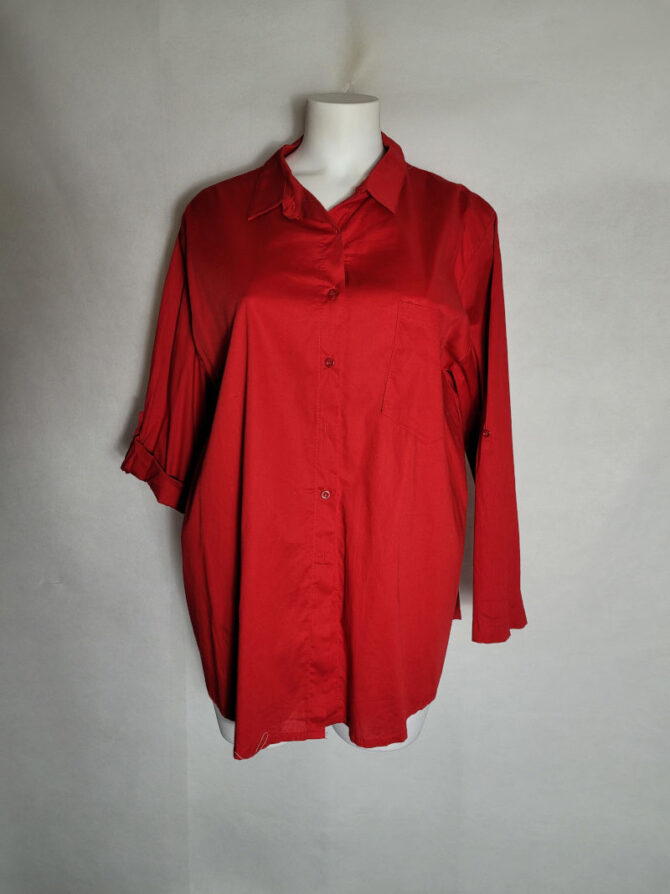 chemise femme ample et fluide en coton rouge