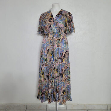 robe longue fleurie boheme chic en voile et manches courtes