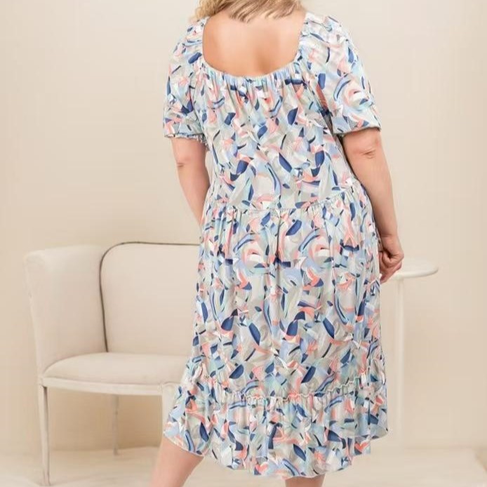 Robe évasée mi longue à motif | femme grande taille élégante – Image 3