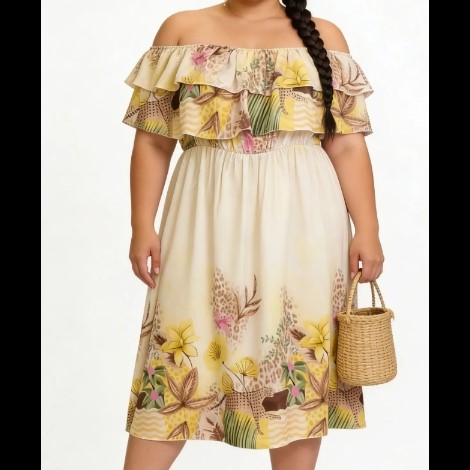 robe boheme chic longue femme ronde fleurie forme trapeze