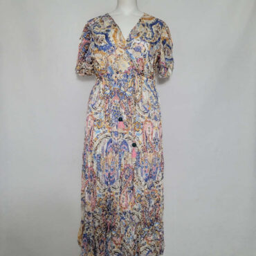 robe longue fleurie boheme chic en voile et manches courtes