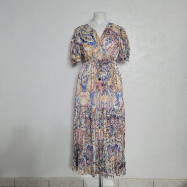 robe longue fleurie boheme chic en voile manches courtes