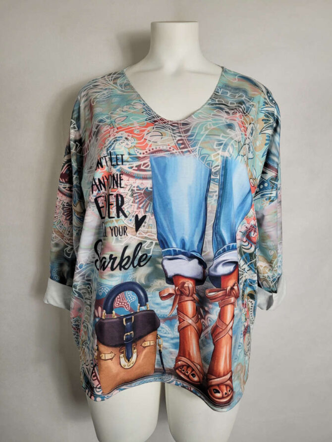 Sweat shirt femme sans capuche. Sweat original femme grande taille col V