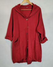 Veste sweat coton rouge femme grande taille