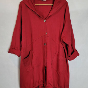 Veste sweat coton rouge femme grande taille