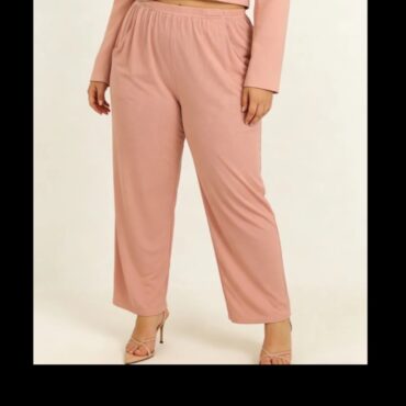 pantalon palazzo fluide rose taille elastique