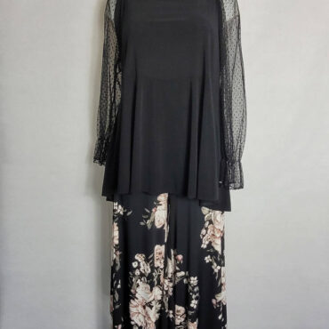 tenue grande taille pour soirée -tunique et pantalon floral