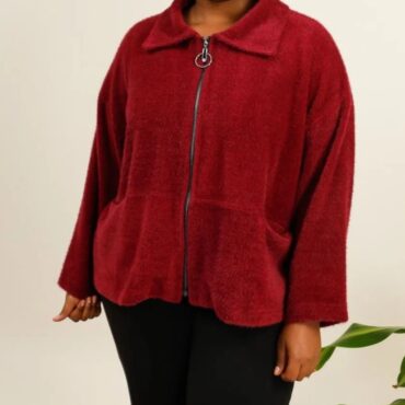 Veste femme grande taille chaude rouge