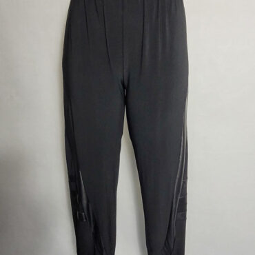 Pantalon bouffant noir simili femme grande taille