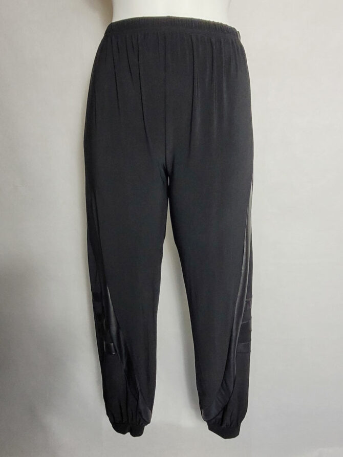 Pantalon bouffant noir simili femme grande taille