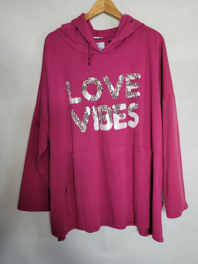 sweat shirt pour femme. Sweat capuche fuchsia femme grande taille