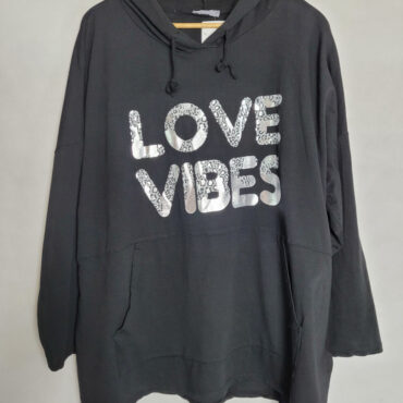 Sweat-shirt femme original. Sweat capuche noir femme grande taille