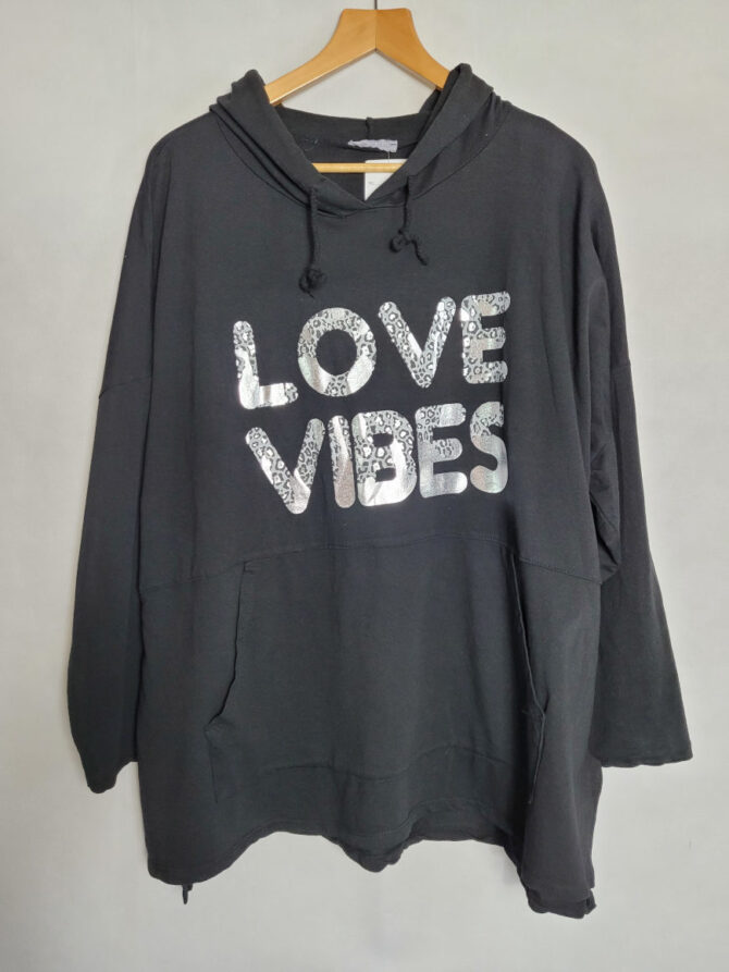 Sweat-shirt femme original. Sweat capuche noir femme grande taille