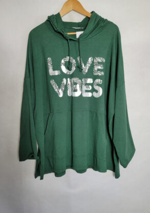 Sweat capuche vert femme grande taille