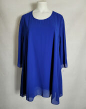blouse longue chic voile bleu femme ronde