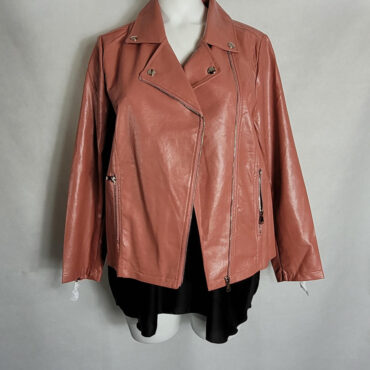 perfecto simili cuir rose femme grande taille