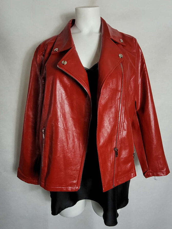 veste en simili cuir femme grande taille. perfecto simili cuir rouge femme grande taille