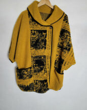 Cape laine originale jaune femme élégante