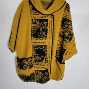 cape veste femme laine originale jaune femme élégante