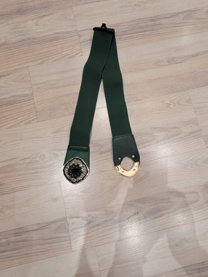 Ceinture verte élastique chic femme grande taille