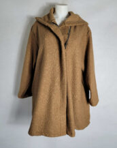 Manteau laine bouillie camel femme grande taille