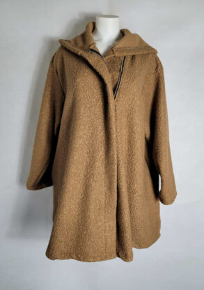 Manteau laine bouillie camel femme grande taille