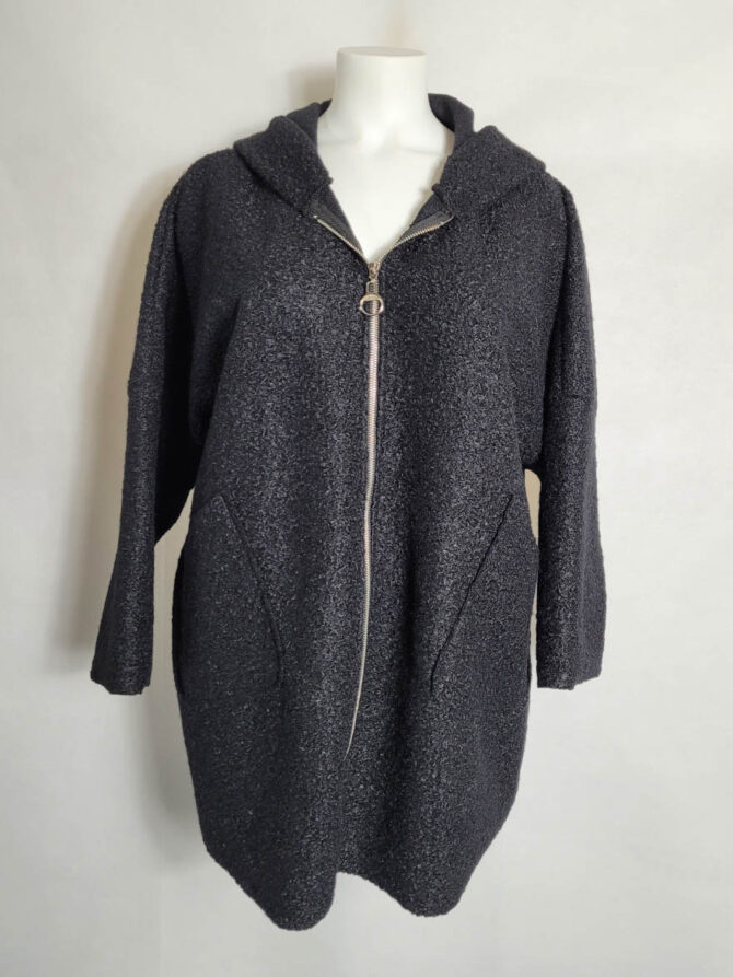 manteau en laine noir femme​