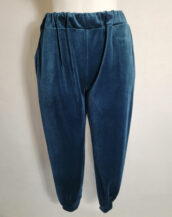 Pantalon jogging velours bleu femme ronde