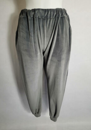 Pantalon jogging velours gris femme ronde