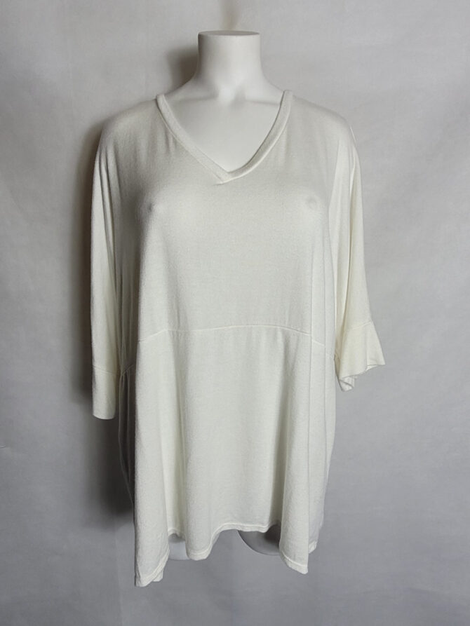 Pull fin oversize blanc femme grande taille
