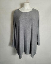 Pull fin oversize gris femme grande taille