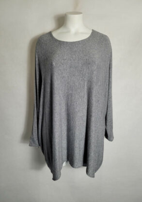 Pull fin oversize gris femme grande taille