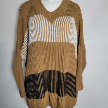 Pull poncho original femme grande taille col V