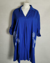 Robe chemise évasée bleu femme grande taille