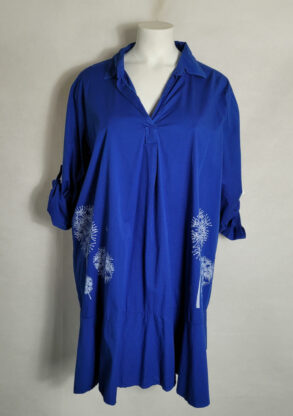 Robe chemise évasée bleu femme grande taille