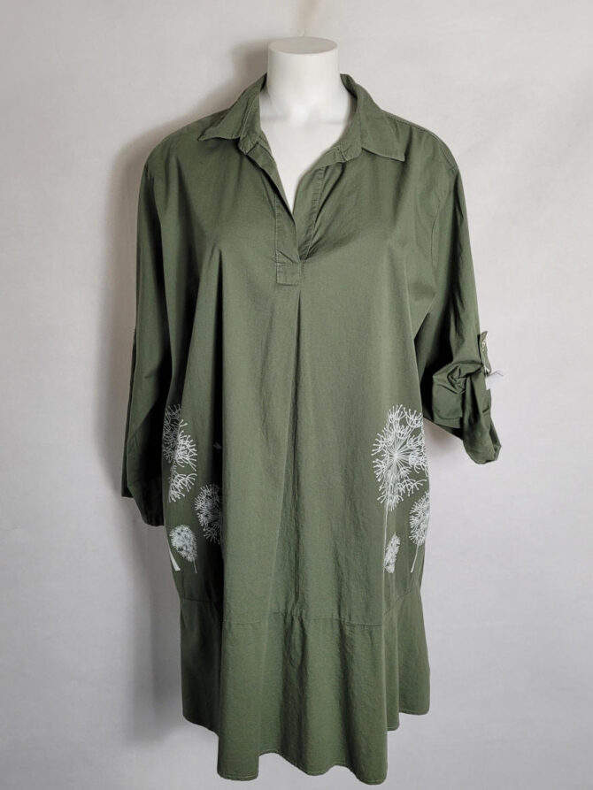 robe trapeze grande taille | robe chemise kaki