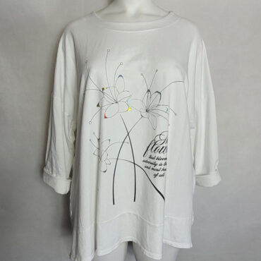 Tee shirt grande taille femme a coupe oversize blanc femme grande taille