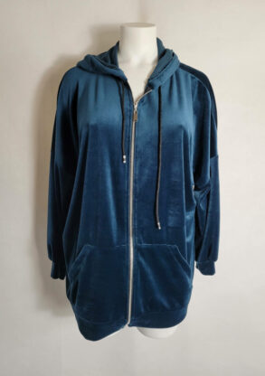 Sweat oversize velours bleu femme grande taille