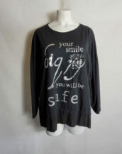 Tshirt long oversize noir femme grande taille