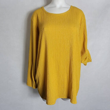 blouse crepon ocre femme grande taille