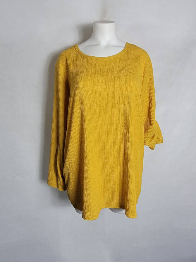 blouse crepon ocre femme grande taille