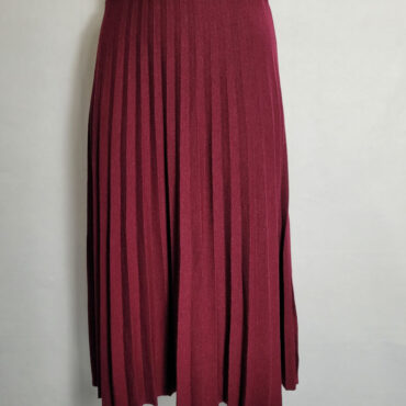 jupe laine plissée bordeaux femme grande taille
