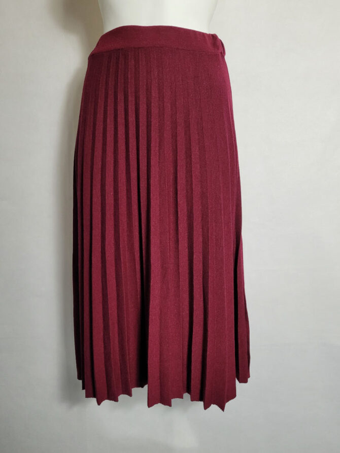 jupe laine plissée bordeaux femme grande taille