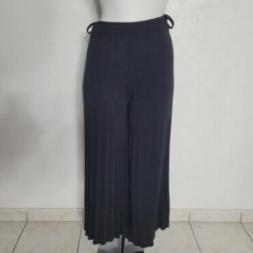 Pantalon large plissé femme hiver en maille