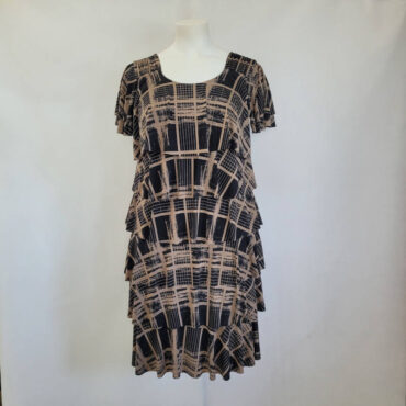 Robe trompe l'oeil amincissante femme tendance col rond robes à volants