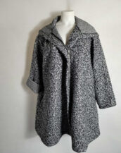 Manteau laine bouillie gris femme grande taille
