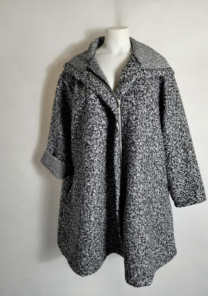 Manteau laine bouillie gris femme grande taille