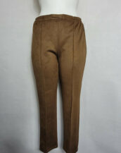 Pantalon chic confort daim camel femme ronde