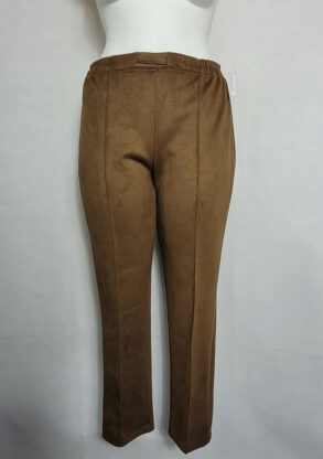 Pantalon chic confort daim camel femme ronde